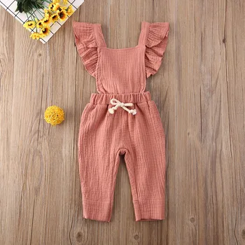 Pudcoco Novorodenca Dievča Oblečenie Jednofarebné Bez Rukávov Prehrabať Pletené Bavlny Romper Jumpsuit Oblek Sunsuit Oblečenie
