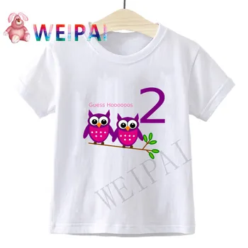 Deti Roztomilý Narodeniny Číslo 2 Cartoon Print T Shirt Deti som 2 Oblečenie T-shirts Boy&Girl Zábavné 2 Rokov Darček Tričko Detské