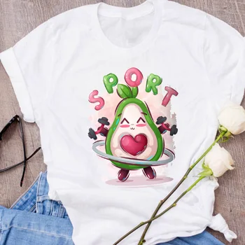 Ženy Grafické Avokádo Pet Mačka Módne Cartoon Ovocie Oblečenie Kvetinový Lady Oblečenie Žien Tees Tlač Topy T Shirt Dámske Tričko