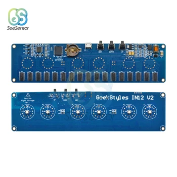 Micro USB 5V 1A Elektronické DIY Kit IN12 Nixie Tube Digitálne LED Hodiny Darček Doska Auta PCBA Č Rúry