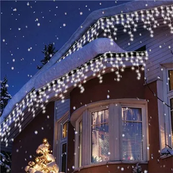 Veniec, Vianočné LED Záves Cencúľ String Víla Svetlo 5M 96Leds Časti 0.4-0.6 M Vonkajšie dovolenku strany dc svetlo led dekor