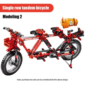 Mesto Diy Tandem Požičovňa Horských Bicyklov Model Stavebné Bloky Tvorca Technické Požičovňa Áut Tehly Vzdelávacie Hračky pre Chlapcov