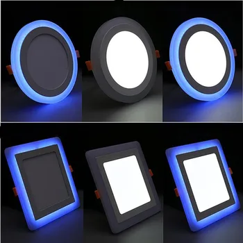 Ultra Tenký LED Stropné Panel Svetlo 6W 9W 16W 24W LED Downlight Kruhové Námestie Dve Farby Panel Svetlo Zapustené Interiérové Bodové Svetlo