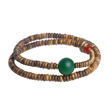 Verawood Platón Santo Zelená Zvetrávaním Onyx Náramok Medi Multi Riadok Perličiek Jogy Meditácie Šperky Pre Muža, Ženu, Zen Budhizmus