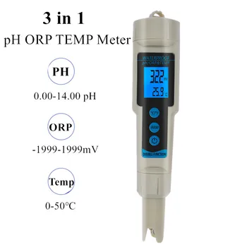 ORP Merač 3 v 1 pH ORP TEMP Tester pH Meter s Podsvietením Multi-parameter Digitálne Tri-Meter Vody Monitorovanie Kvality 40% off