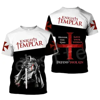 Tessffel gavalier Rytieri Templar Brnenie Príčinné Streetwear Harajuku Unisex 3DPrint Krátky Rukáv Streetwear T-shirts Muži Ženy s-2