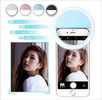 Selfie Krúžok make-up Zrkadlo Prípade Huawei Ascend P7 P8 P8 LITE P10 LITE P10 PLUS P9 PLUS LED Svetlo Blesku AŽ Android Kryt