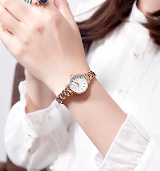 SKMEI Luxusná Nerezová Oceľ Remienok Ženy Quartz Hodinky Jednoduché Dievča Business Hodinky Žena náramkové hodinky Montre Femme Hodiny 1410