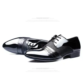 ZXQ Mužov Šaty Topánky Plus Veľkosti 38-48 Mužov Business Ploché Topánky Čierna Hnedá Priedušná Nízkej Top Mužov Formálne Office Topánky