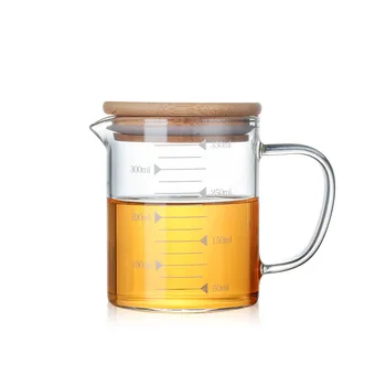 350/500/1000ml Vysoká Kvalita Tepelne Odolného Borosilikátového Skla Meranie Teapots Ovocné Šťavy Poháre Fľaša na Vodu s Bambusom Kryt