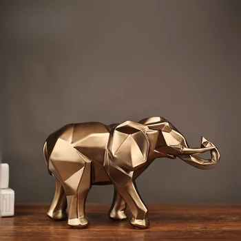2019 Moderné Abstraktné Zlatá Socha Slona Živice Ornament Domáce Dekorácie Doplnky, Darčeky pre Slon Sôch Zvierat Plavidlá