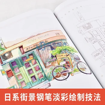 Originálne a Vietor Prechádzky Japonský Street View Pera Light Farba Uzdravenie Vietor Japonské Anime Scény Ručne maľované Kópie Obrázkové Knihy