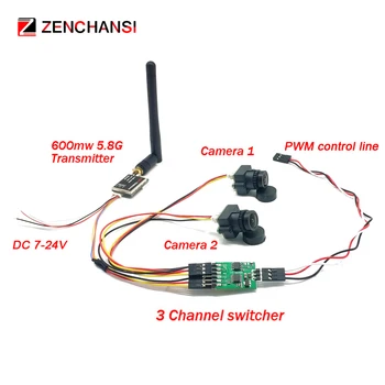 1pc 3 kanálový Video Switcher Modul 3 spôsob Video Prepínač Jednotky FPV Kamera pre Multicopter Hučí 5.8 G FPV vysielač a fotoaparát