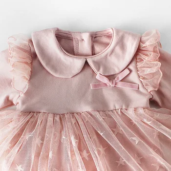Baby Girl Dress 2019 Jar Novorodenca Princezná Detské Šaty na 1. Narodeniny Party Pletie Šaty vestido infantil Čipky Detské Oblečenie