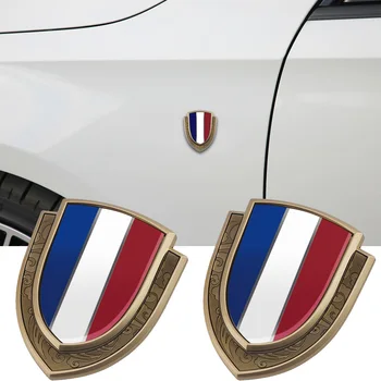 Francúzska Vlajka Štít Znak Nálepka Pre Peugeot Citroen Renault DS Koleos Logan Pôsobeniu Toaletný Megane C4 Fender Logo Auta Styling