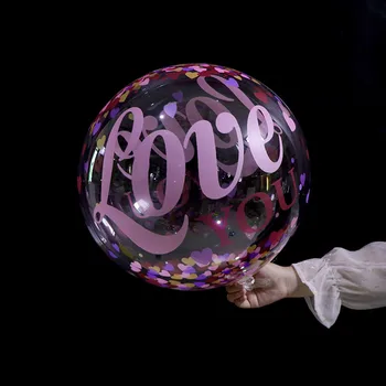 50pcs 20 palcový Transparentný Bobo Balón Palmového Lístia Láska Narodeniny Tému Jasné, Hélium Balón Svadby, Narodeniny, Party Dekorácie