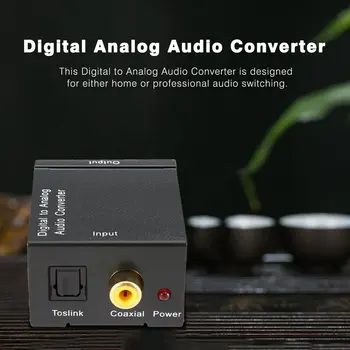 TV Audio Konvertor Digitálneho Na Analógový Prevodník Digitálny Optický digitálny Koaxiálny v ýstup RCA Toslink Signál na Analógový Audio Converter Home Theater