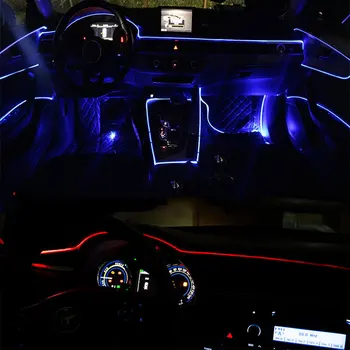 Auto 12V LED Studená svetlá Flexibilné Neon EL Drôt, Automatické Svetlá na Auto Studené Svetlo Pásy Line Dekorácie Interiéru Pásy lampy