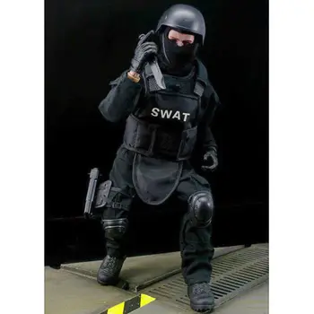 Činnosť Útvaru Vojenskej Model Hračky 1/6 Rozsahu SWAT Black Vojenskej Uniforme Armády Bojová Hra, Hračky Vojak Nastaviť na darček Kolekcie