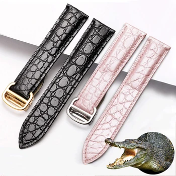 Kvalita Krokodílej kože watchband čierny hnedý, ružový náramok pre mužov a ženy prispôsobenie Nádrž Londýne SÓLO sledovať reťaz