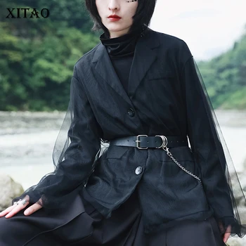 XITAO Vintage Oka, Šitie Ženy Blejzre Módny Trend Wild Voľné Osobnosti Jeseň Zimné Oblečenie Žien 2020 Nové DZL1828
