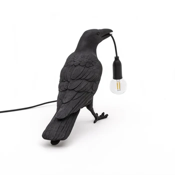 Moderná Severská Živice Vták stolná Lampa taliansky Vták Lampa Vrana Stolná Lampa Zdarma pre Obývacej Izby, Spálne, Jedálne Svetlo