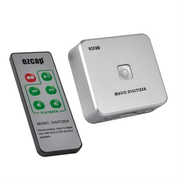 EZCAP 3,5 MM RCA Digitalizátorom. Audio Capture Záznamník Box Converter Adaptér Uložiť Analógové Hudby Audio USB /SD ako MP3, IR Diaľkové ovládanie