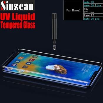 Sinzean 50pcs 3D full pokryté UV Lepidlo, Tvrdené sklo pre Huawei mate 30 pro/ P30 pro/P20/p40 pro UV Sklo s USB lampa