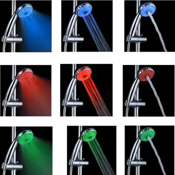 LED Chuveiro Sprcha Hlavy Nastaviteľný Postrekovač 3 Režim Ducha Dažďom, Sprchy Hlavy Base Výkon Sprcha Teplota Snímača RGB Farba