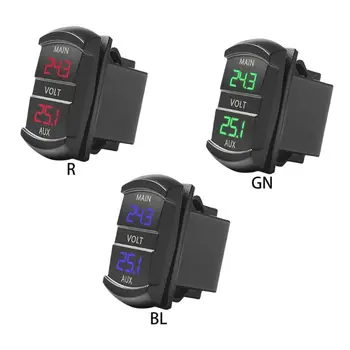 Dual Voltmeter Napätie Batérie Monitor LED Indikátor na Displeji 12V-24V Auto Čln