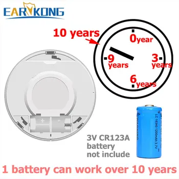 10 rok pracovať 433MHz Bezdrôtový Dymový Alarm Nízka Spotreba Energie Batérie Pracuje Pre 433 Domov Zlodej PG103 W2B G2B WPG M2B atď..
