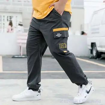 Letné bežné nohavice mužov plus veľkosť členok-dĺžka nohavice pánske módne vrecká zblízka športové nohavice tenké 7XL 8XL 9XL Cargo Nohavice