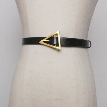 Luxusné dizajnér dámy kožený opasok kovové pracky žena tenké opasky, módne dekoratívne pás s džínsy, šaty kožený pás