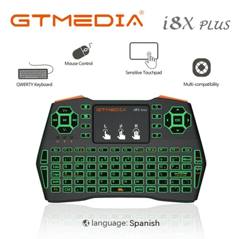 Najnovšie GTMEDIA i8X Plus Podsvietený Mini Bezdrôtová Klávesnica španielsky 2,4 GHZ, Diaľkové Pre GTmedia G1 G2 VOP Pre Android TV Box PC