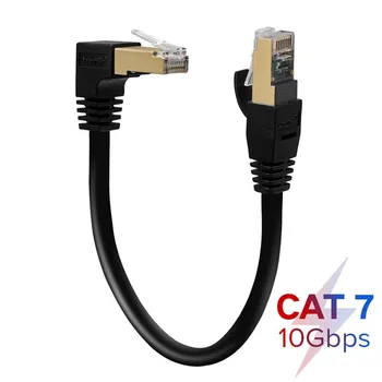 Pravý Uhol Cat7 Ethernet Kábel RJ45 Lan Kábel RJ 45, UTP Sieťový Kábel Cat6 Kompatibilné Patch Kábel Ethernet 90 Stupňov 0,3 m