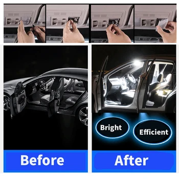 Rozloženie izieb 17x LED zrkadlo na líčenie batožinového priestoru Rukavice box lampy, Interiérové Svetlá na Čítanie žiarovky Držiak Pre 2002-2008 Mercedes triedy E W211 E55AMG E320