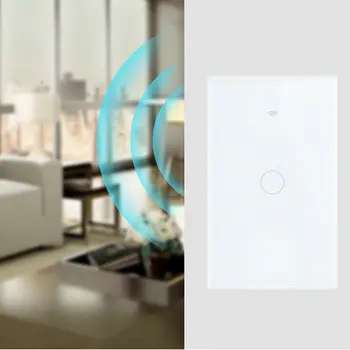 NÁS Plug 1 Gang Inteligentný Dotykový Spínač svetiel WiFi RF APLIKÁCIU Diaľkové Ovládanie Pre iOS Alexa Google Smart Home