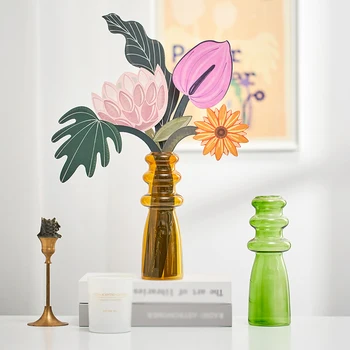 O. RoseLf Sklenené Vázy, Dekoratívne Rustikálny Kvetinový Domova Centerpieces, Udalosti Jeden Kvet, Bud Váza Výzdoba Domov