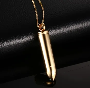 FXM VNN5 nehrdzavejúcej ocele náhrdelník hot predávať populárny jednej ženy 50mm Bullet USA milenca darček ženy šperky