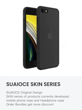 SUAIOCE Pôvodné Shockproof Brnenie puzdro Pre iPhone SE 2 2020 Prípade Priehľadný Zadný Kryt Pre iPhone 7 8 Plus Luxusné Silikónové puzdro