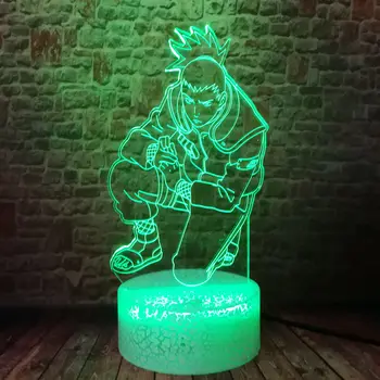 Naruto Nara Shikamaru Anime Obrázok Modelu 3D Ilúziu LED Nočného Spanie Svetlo action & hračka údaje Deti