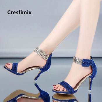 Cresfimix dámske sexy party night club típat prst lete vysokým podpätkom sandále striebro vysoko kvalitné sandále sandalias de mujer a5463
