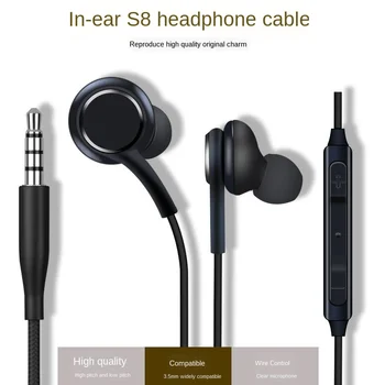 S8 Drôt-riadený Headset s Pšenice pre Samsung S8Plus Android Univerzálny In-ear Slúchadlá HIFI Kvalite Zvuku Nastavenie Hlasitosti