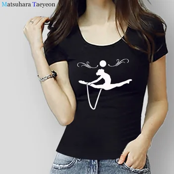 2018 dámske Tričká Módne Gymnastika T Shirt Novinka Funny T-shirt Ženy Oblečenie Bežné Krátke tričká Topy Tees