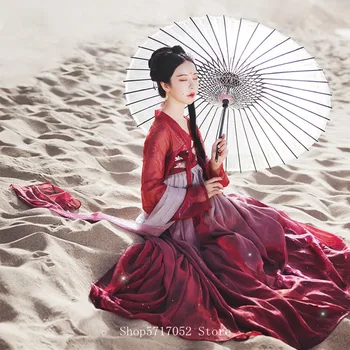 Tradičná Čínska Klasická Hanfu Šaty pre Ženu Elegantné Starodávne Ľudové Tanečné Kostýmy Tang Víla Oblečenie Cosplay