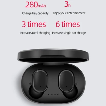 A6S TWS Bluetooth Slúchadlá VS Redmi Airdots Bezdrôtové Slúchadlá Mini Slúchadlá Stereo Headset pre Xiao iPhone Huawei Samsung