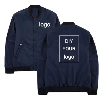 Windbreaker Prispôsobené logo tlače bunda Drop shipping mens bundy hip hop streetwear bundy a kabáty Stojan Golier Mužov oblečenie
