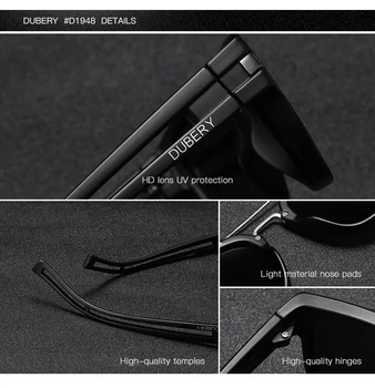 DUBERY Vintage Polarizované slnečné Okuliare pánske Slnečné Okuliare Pre Mužov Námestie Odtiene Jazdy Čierna Retro Oculos Muž 9 Farieb Modelu 1948