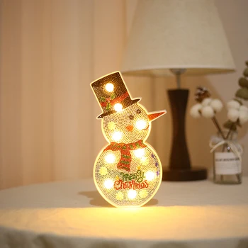 Nové lampy DIY LED Diamond Maľovanie Nočné Svetlo Vianočný Stromček, Snehuliak Cross Stitch Výšivky Špeciálny Tvar Svadobné Dekorácie