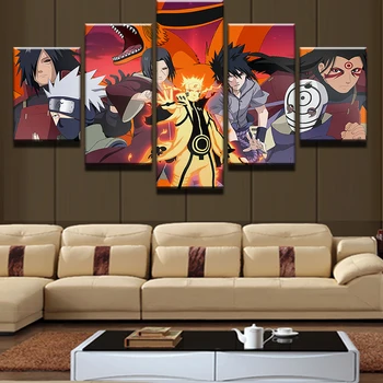 5 Ks Modulárny Obrázok Naruto Animovaných Postáv Plagáty Tlačiť Wall Art Obrázok Pre Obývacia Izba Komiksu, Maľby Domáce Dekorácie